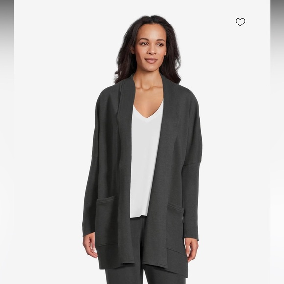 Pact Airplane Organic Cotton Long-Line Cardigan Grey Women’s XS NWT - Picture 1 of 9
